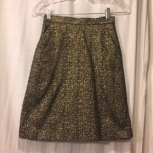 Gold and navy metallic skirt